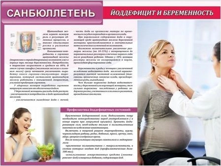 Стенд "Йододефицит и беременность" санбюллетень арт. МУ-0311