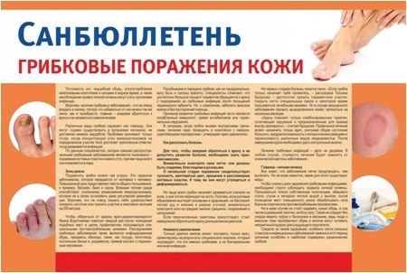 Стенд "Грибковые поражения кожи" санбюллетень арт. МУ-0306