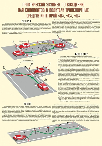 Стенд "Практический экзамен по вождению часть 2" арт. ШК-3510