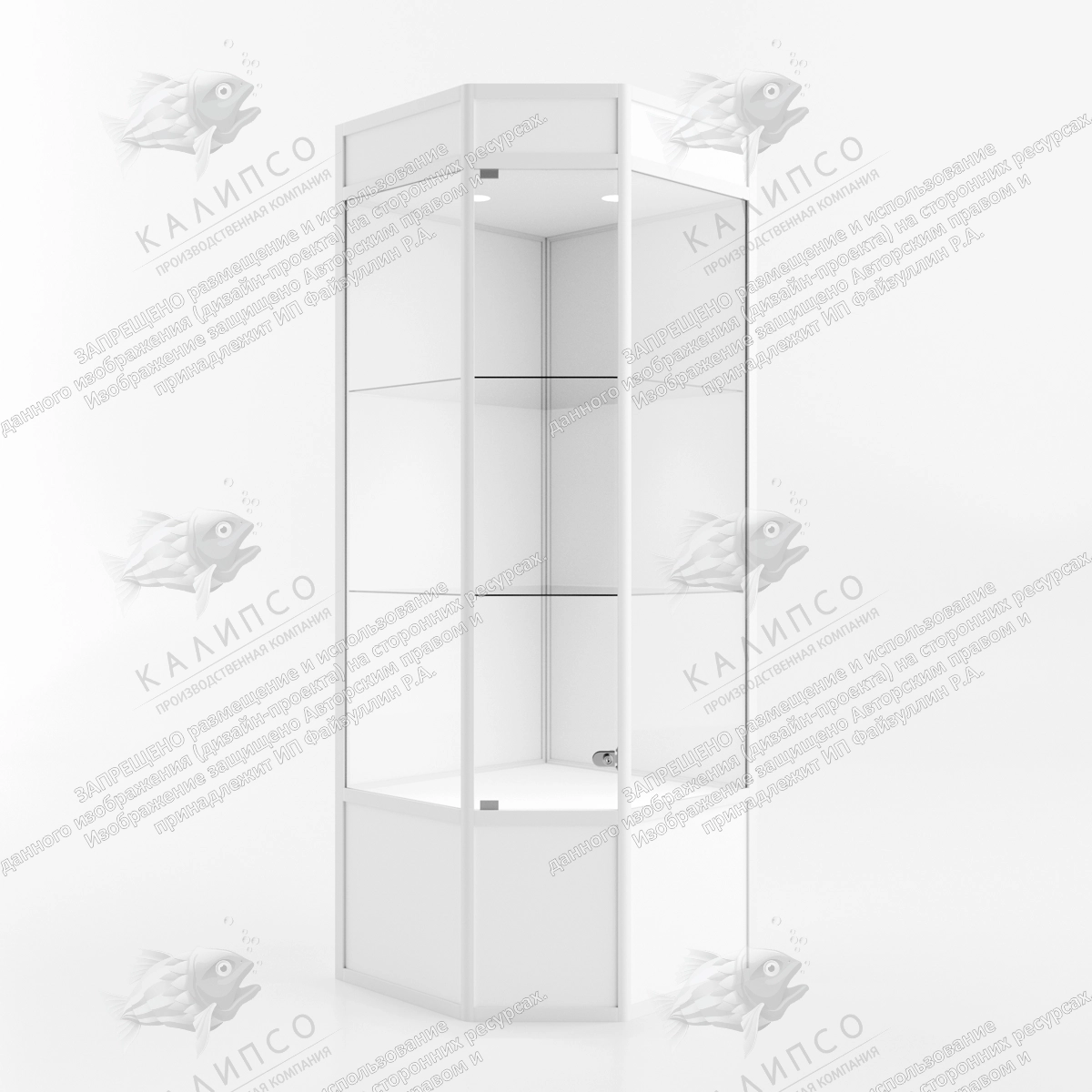 Шкаф-витрина угловая с подсветкой арт. ШК-3707