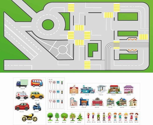 Комплект стендов "Дорожная безопасность" с фигурками арт. ШК-02234 от Калипсо Комплект стендов "Дорожная безопасность" с фигурками арт. ШК-02234