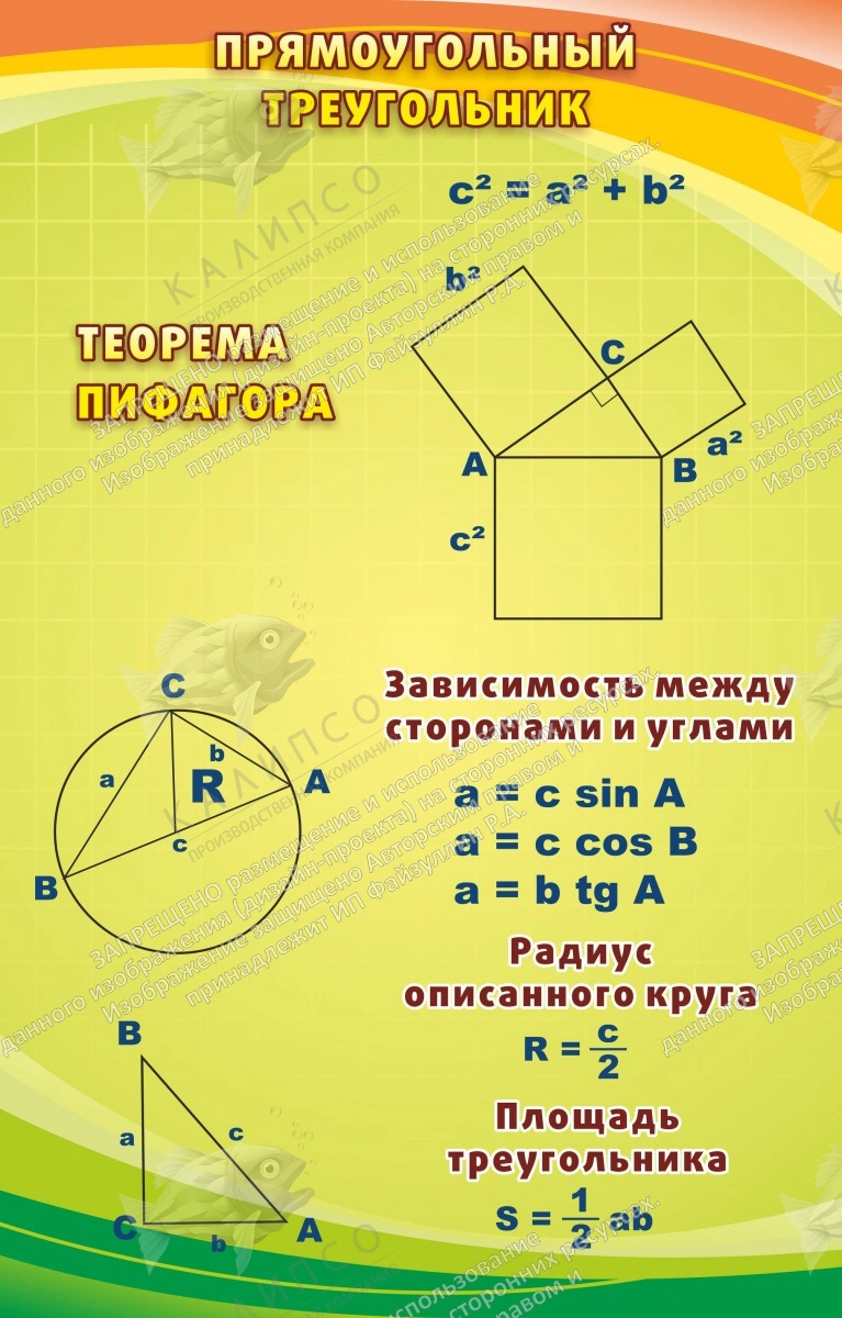 Стенд "Прямоугольный треугольник" арт. ШК-1323