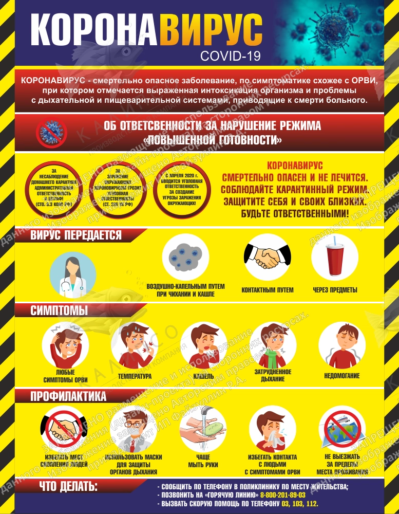 Стенд "Коронавирус" 0.7х0.9 арт. МУ-0416