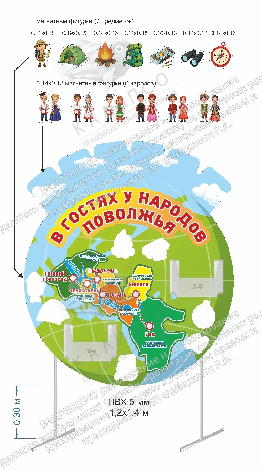 Магнитная ростовая фигура "В гостях у народов Поволжья", арт. ШК-4723
