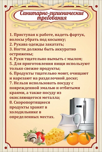 Стенд "Санитарно-гигиенические требования" арт. ШК-1943