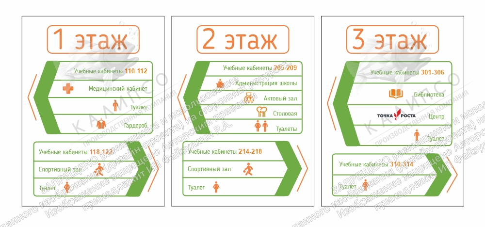 Комплект стендов "Навигация по этажам" арт. ДШК-4324