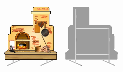 Ростовая фигура "Печка" на джокер-трубах арт. ДС-15101