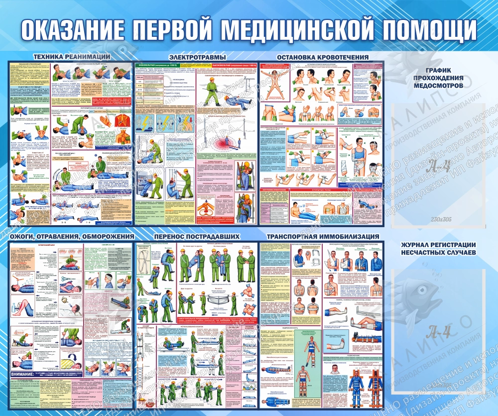 Стенд "Оказание первой медицинской помощи" арт. ПО-0099