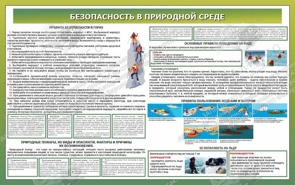 Стенд "Безопасность в природной среде № 2" арт. ШК-4506