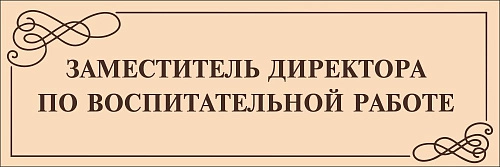 Табличка  "Заместитель директора по воспитательной работе" арт. ШК-0125