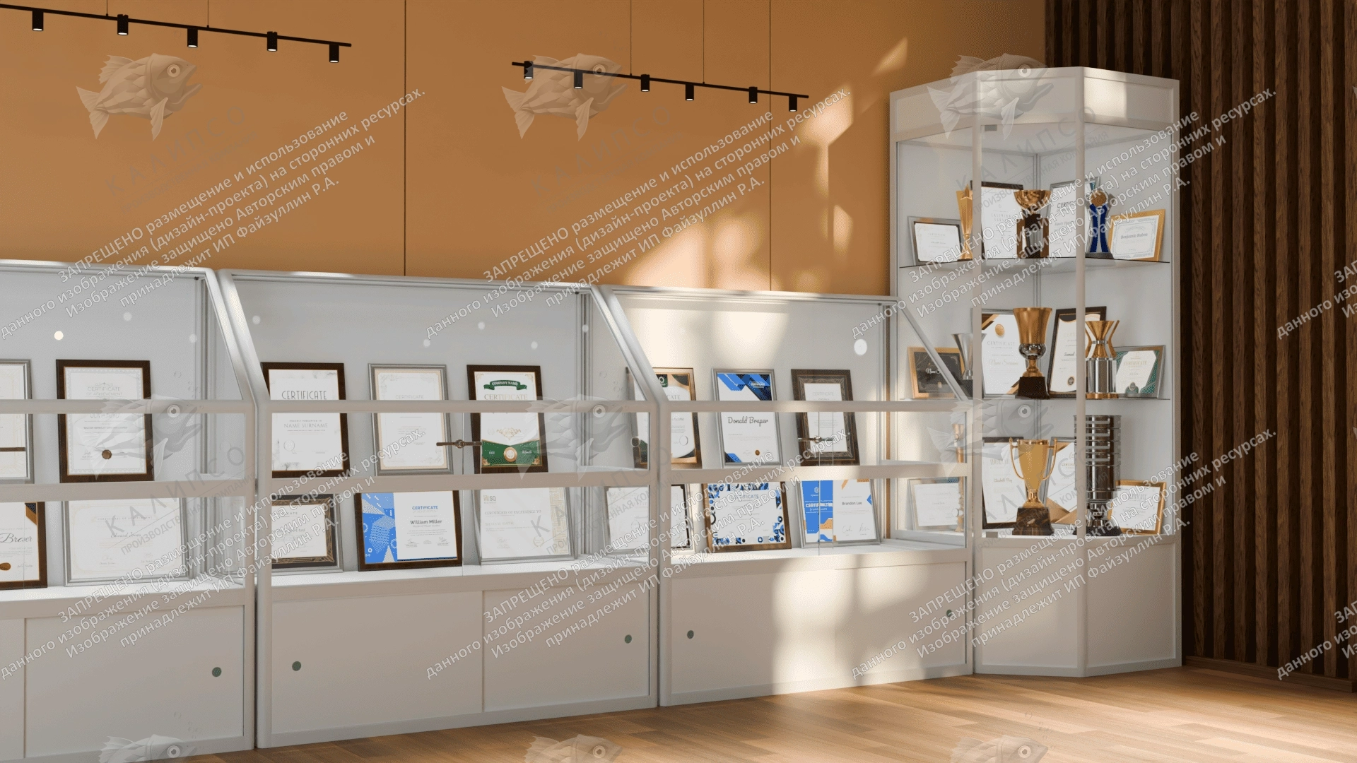 Шкаф-витрина угловая 0.8х0.8х2.2 м арт. ШК-3709