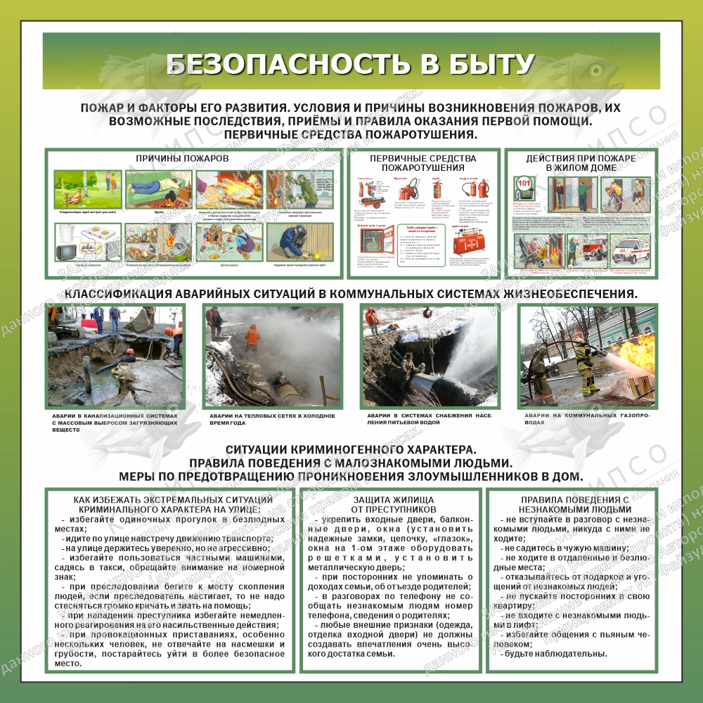 Стенд "Безопасность в быту № 2" арт. ШК-4502