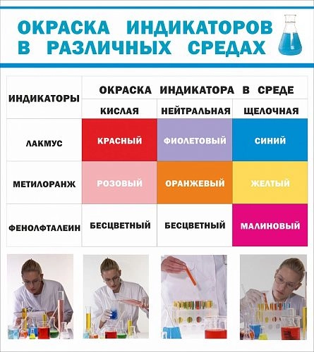 Стенд "Окраска индикаторов в различных средах" арт. ШК-2302