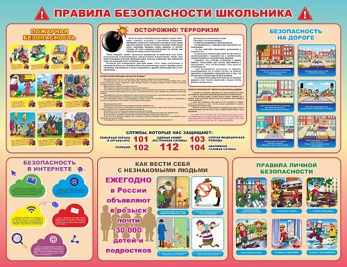 Стенд "Правила безопасности школьника" арт. ШК-02233