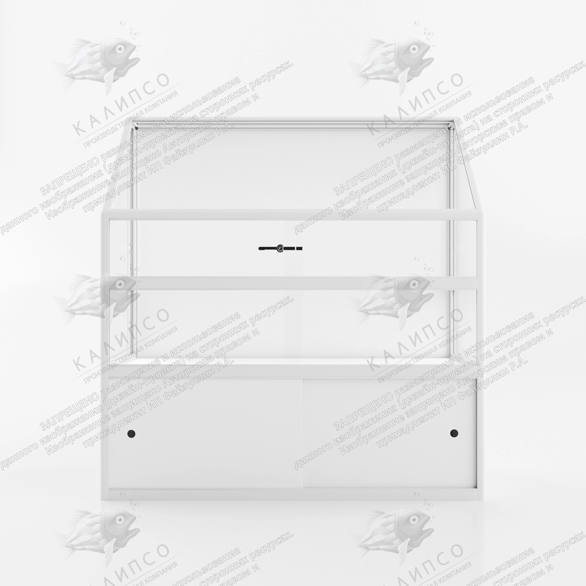 Витрина музейная наклонная с полкой, с защитной бронирующей пленкой арт. ШК-3710Б