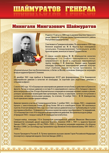 Стенд "Шаймуратов генерал" арт. ШК-4458