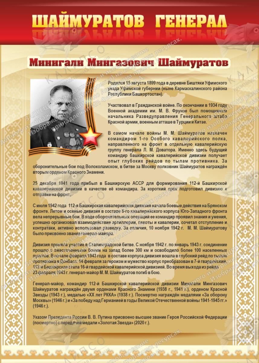 Стенд "Шаймуратов генерал" арт. ШК-4458