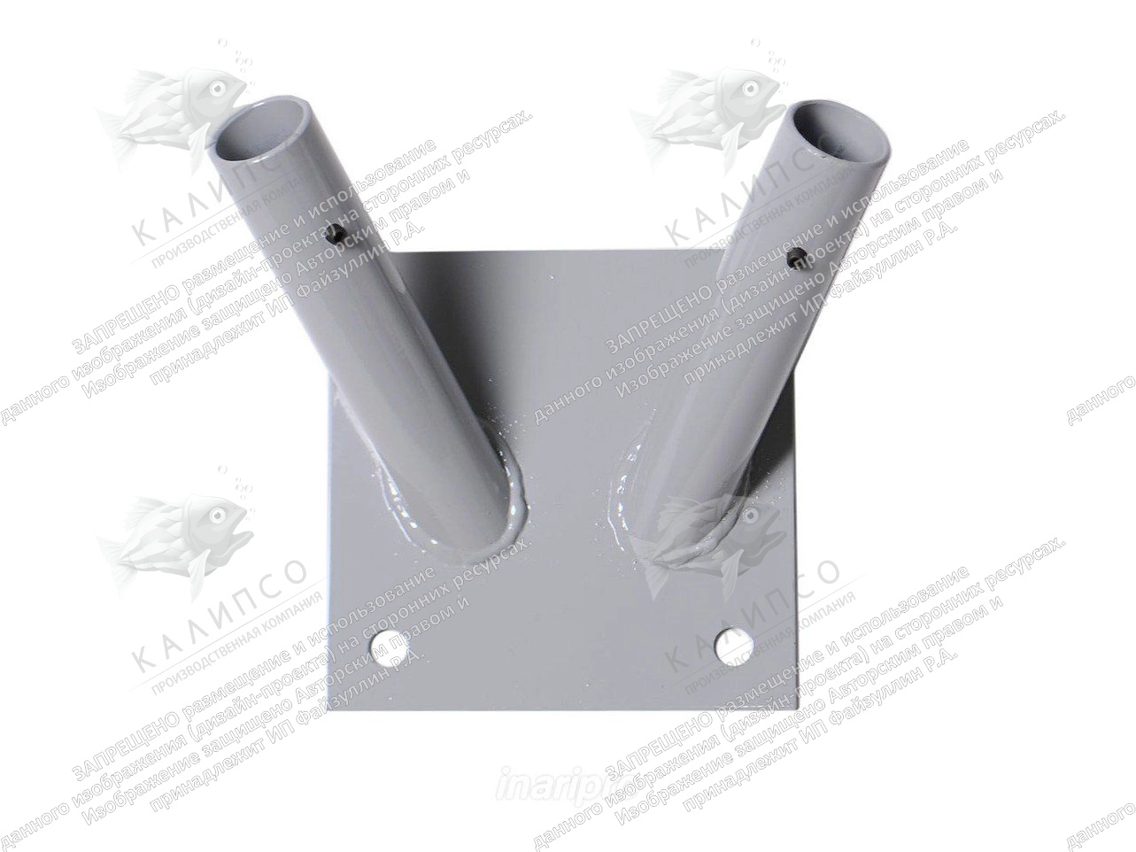 Настенный кронштейн (для древок D 25мм, сталь, серый металлик) 2 штока арт. Ф-22