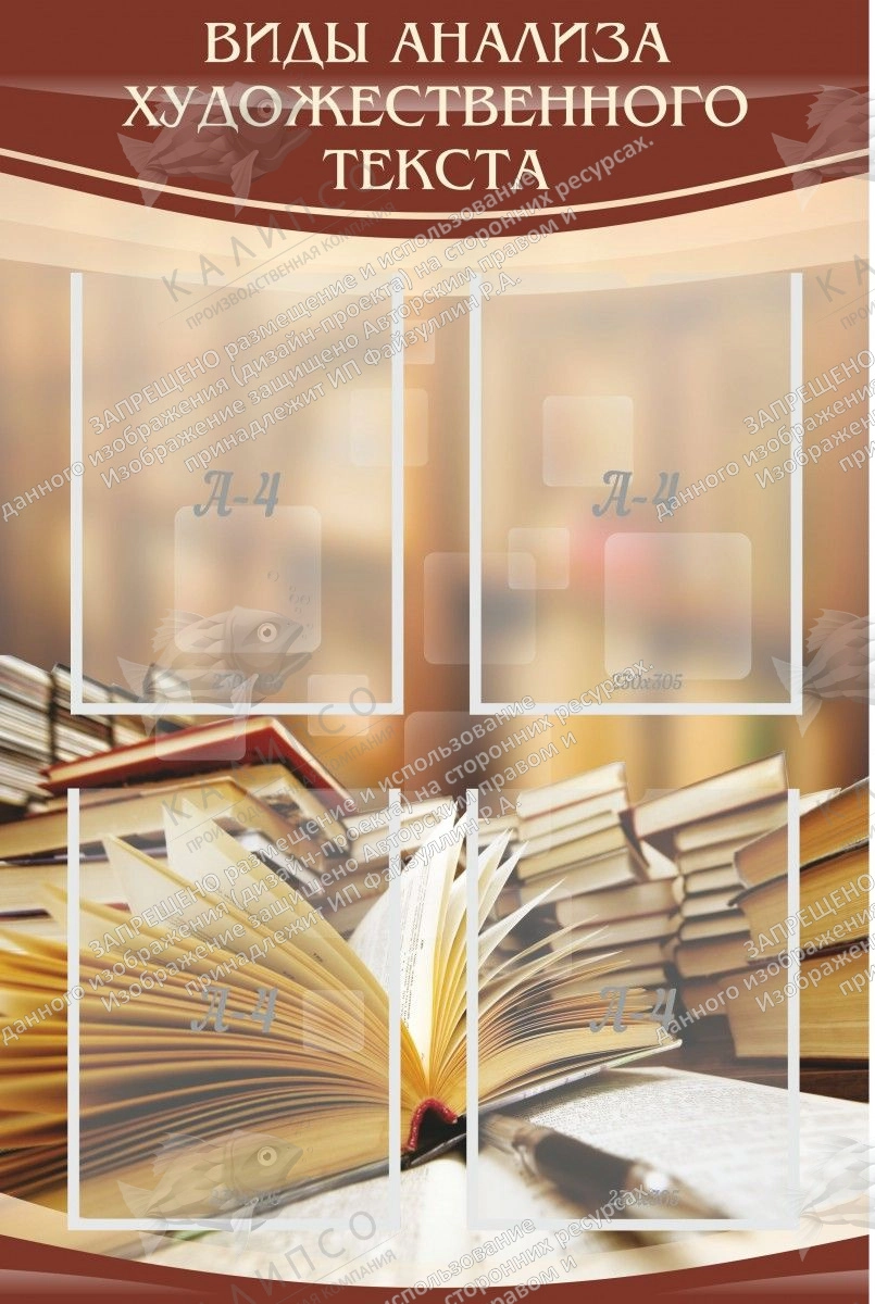 Стенд "Виды анализа художественного текста" арт. ШК-1701
