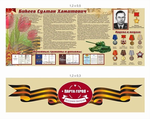 Комплект наклеек "Парта героя" (дизайн по вашим материалам) арт. ШК-3978