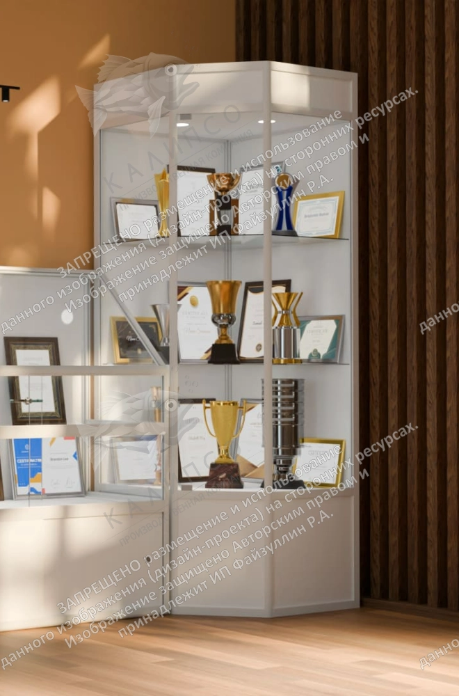 Шкаф-витрина угловая с подсветкой арт. ШК-3707