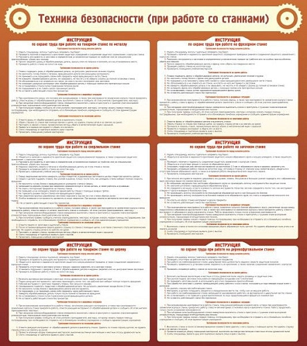 Стенд "Техника безопасности (при работе со станком)" арт. ШК-2004