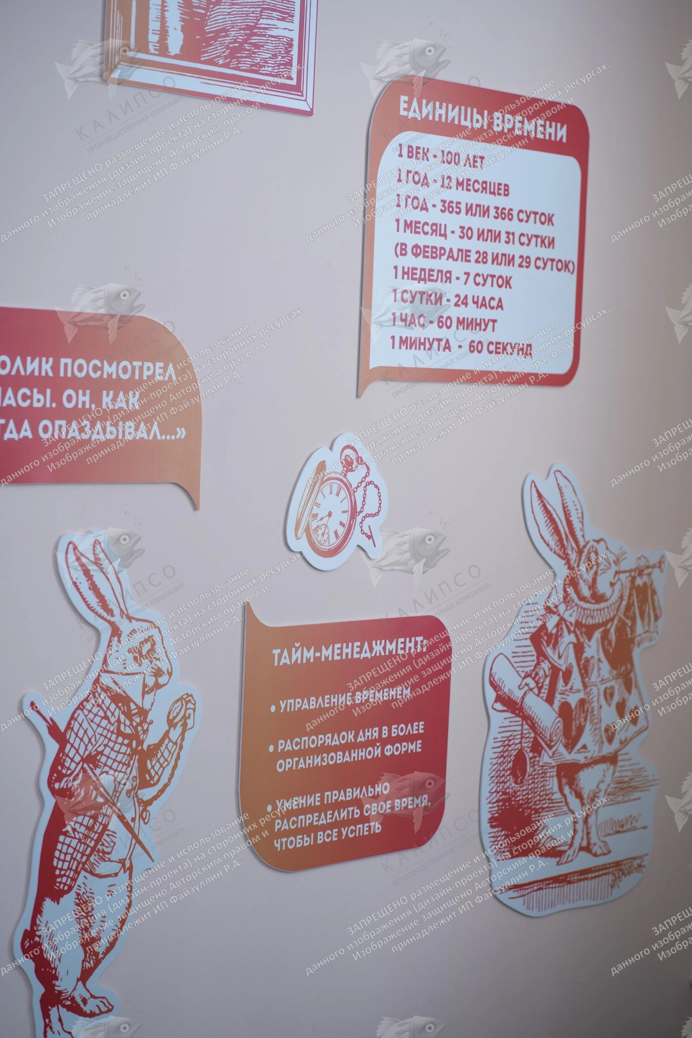 Комплект стендов для коридора "Алиса в стране чудес" арт. ШК-3956