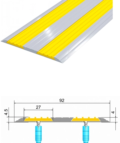 Накладка на ступень в алюминиевом профиле арт. 10190-У