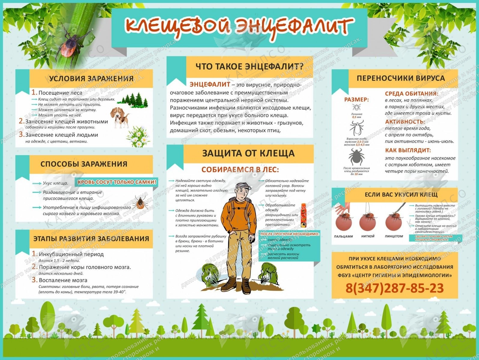 Стенд "Клещевой энцефалит" арт. ШК-2729