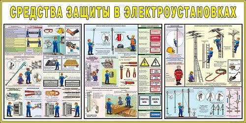 Стенд "Средства защиты в электроустановках" арт. ПО-0041