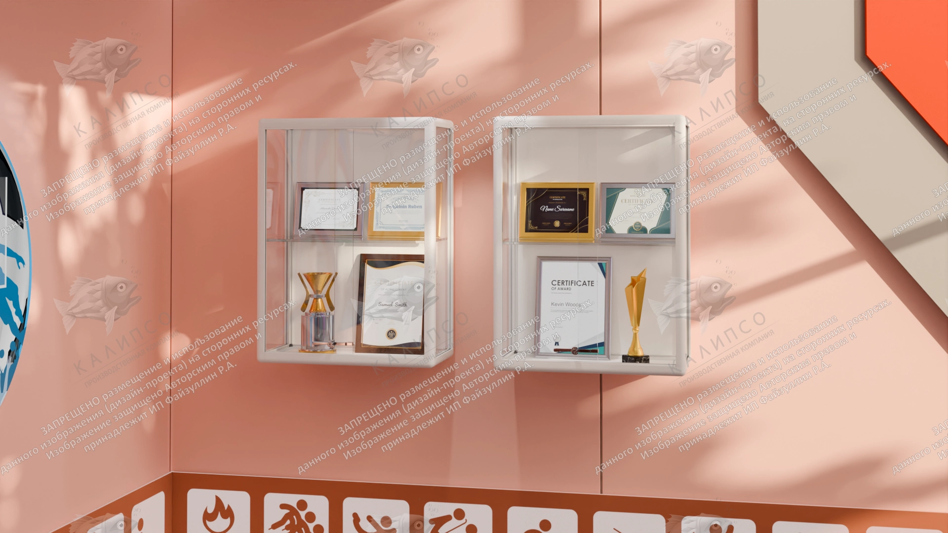 Cтенд-витрина с защитной бронирующей пленкой, арт. ШК-3704Б