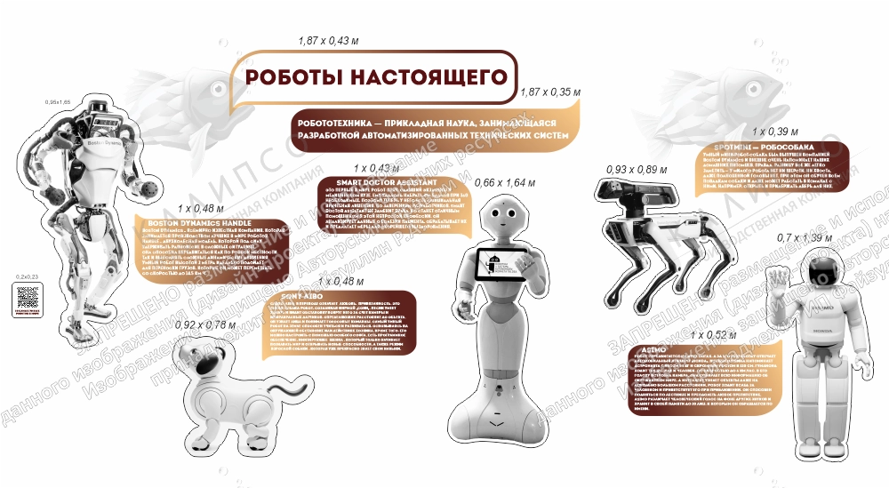 Комплект стендов для кабинета робототехники "Роботы настоящего" арт. ШК-3990