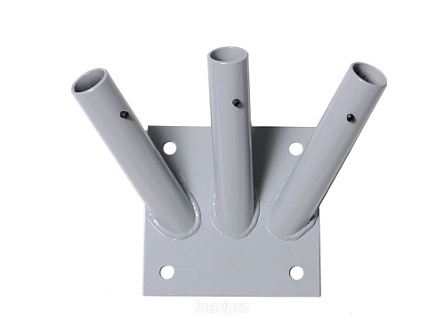 Настенный кронштейн (для древок D 25мм, сталь, серый металлик) 3 штока арт. Ф-23
