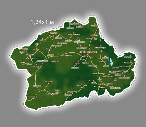 Карта Татышлинского района с подсветкой, арт. СП-4017