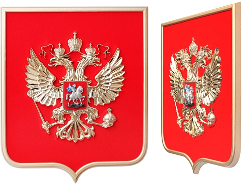 Герб России на геральдическом щите с рамкой арт. ГР-03