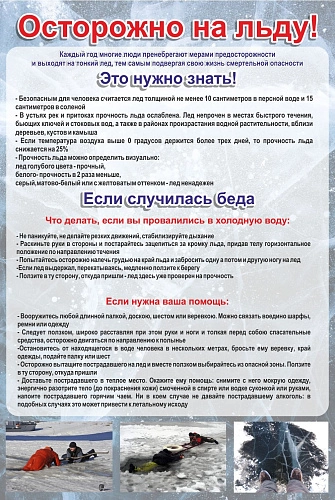 Стенд "Осторожно на льду!" арт. ПО-0091