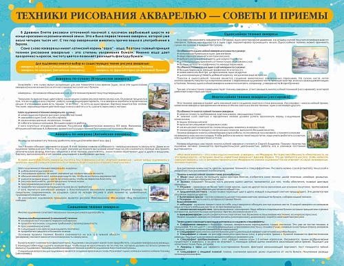 Стенд "Техника рисования акварелью" арт. ШК-0948