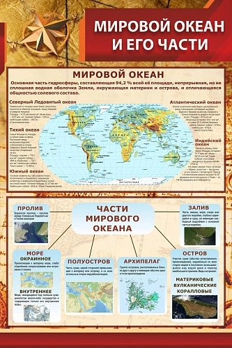 Стенд "Мировой океан и его части" арт. ШК-0821