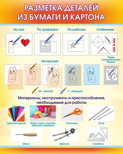 Стенд "Разметка деталей из бумаги и картона" арт. ДС-04193