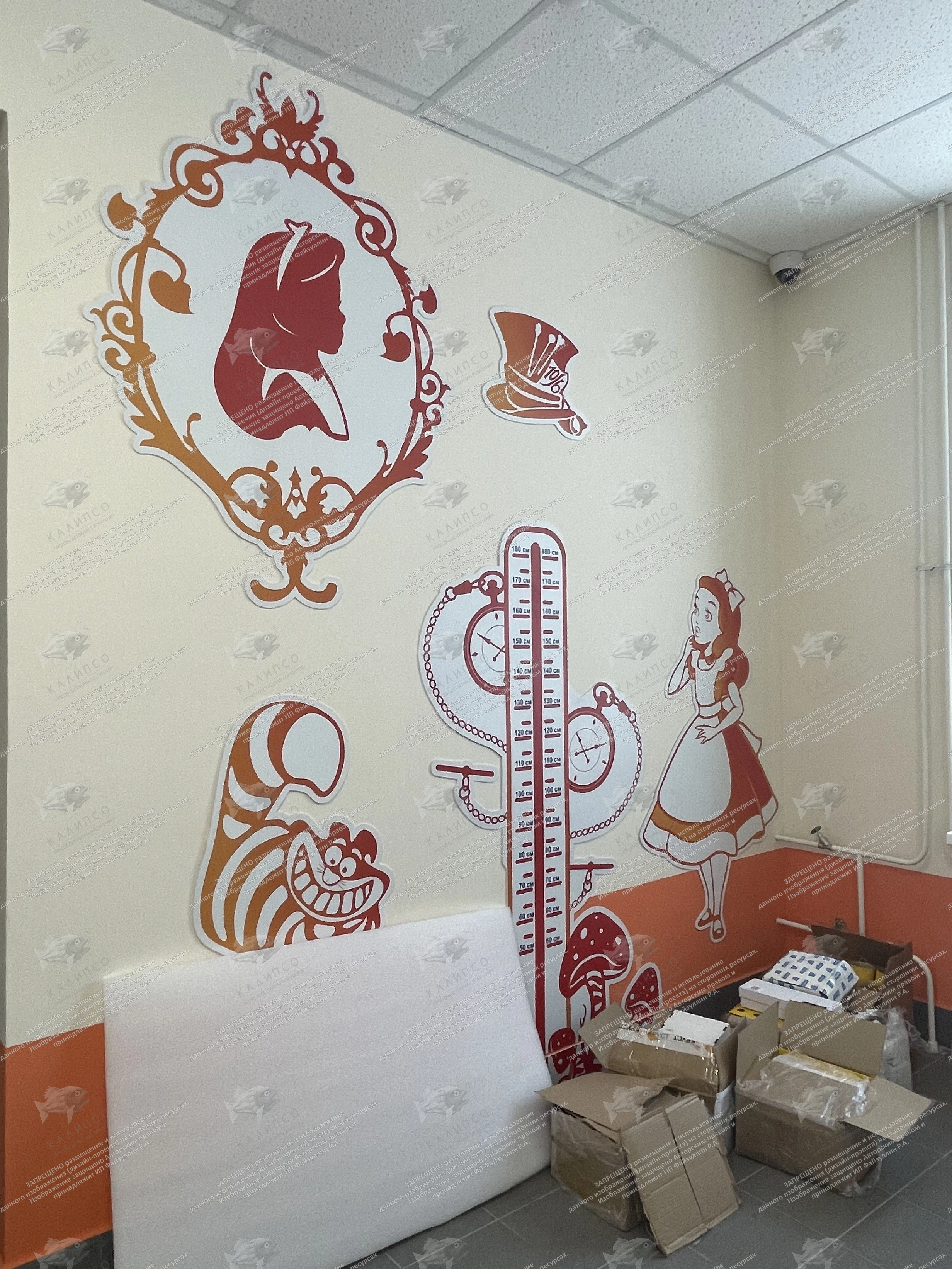 Комплект стендов для коридора № 2 "Алиса в стране чудес" арт. ШК-3980