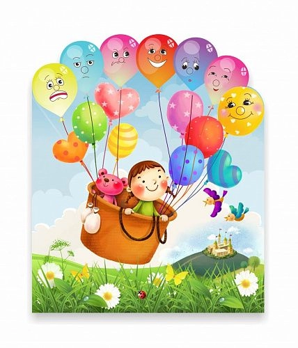 Стенд "Девочка с шариками" , резной арт. ДС-1512