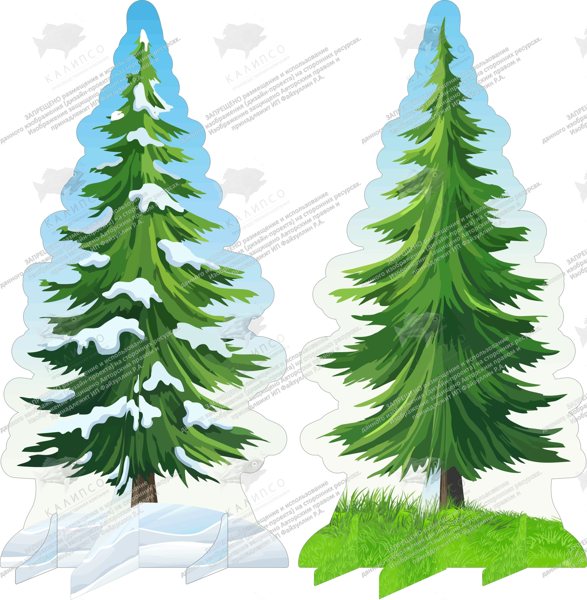 Ростовая фигура "Ель лето-зима" двухсторонняя арт. РФ-0161