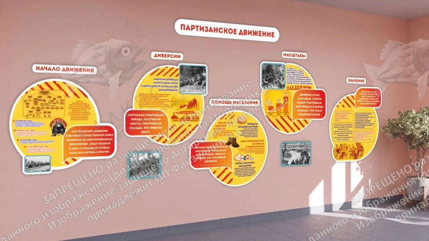Комплект резных стендов "Партизанское движение", арт. ШК-4718
