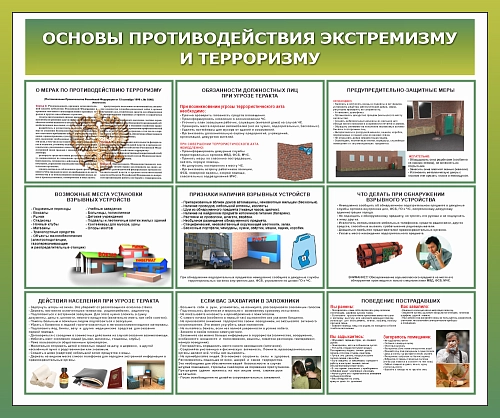 Стенд "Основы противодействия экстремизму и терроризму" арт. ШК-4511
