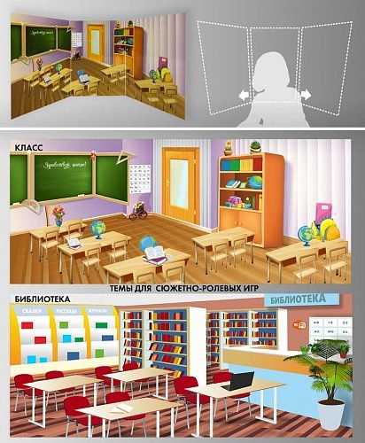 Стенд для сюжетно-ролевых игр 2-х сторонний №8 арт. ДС-04170