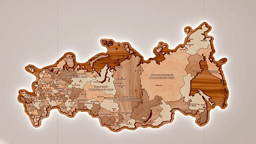 Карта Российской Федерации из ПВХ 5 мм, с подсветкой, арт. СП-4016