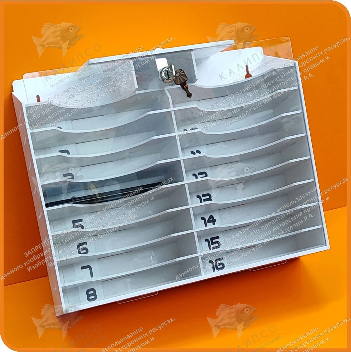 Контейнер для хранения 16 телефонов в школе арт. КТ-16