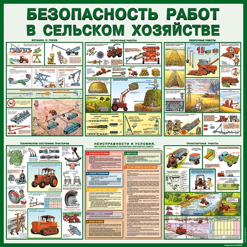 Стенд "Безопасность работ в сельском хозяйстве" арт. ПО-0055