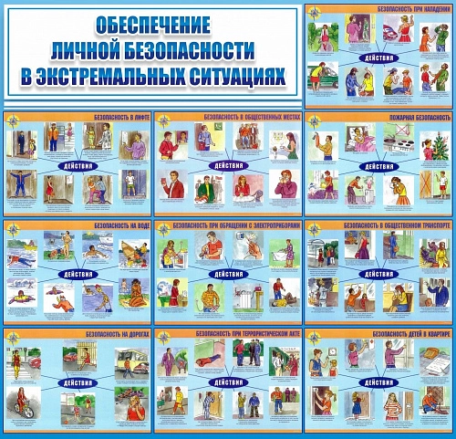 Стенд "Обеспечение личной безопасности  в экстремальных ситуациях" арт. ПО-0065
