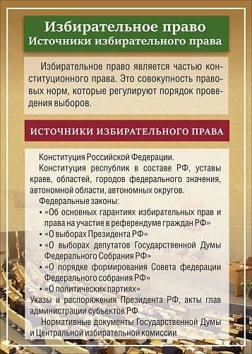 Стенд "Избирательное право" арт. ВУ-0310